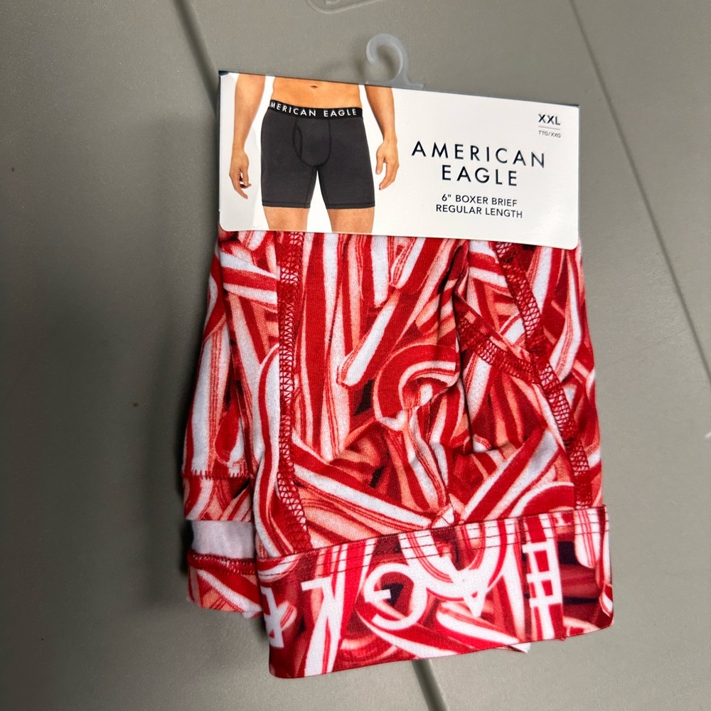 American Eagle outfitters men’s XXL boxer brief underwear Christmas candy canes